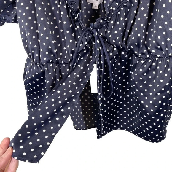 LPA Cecilia Top in Navy Dot XL NWT - Picture 5 of 13